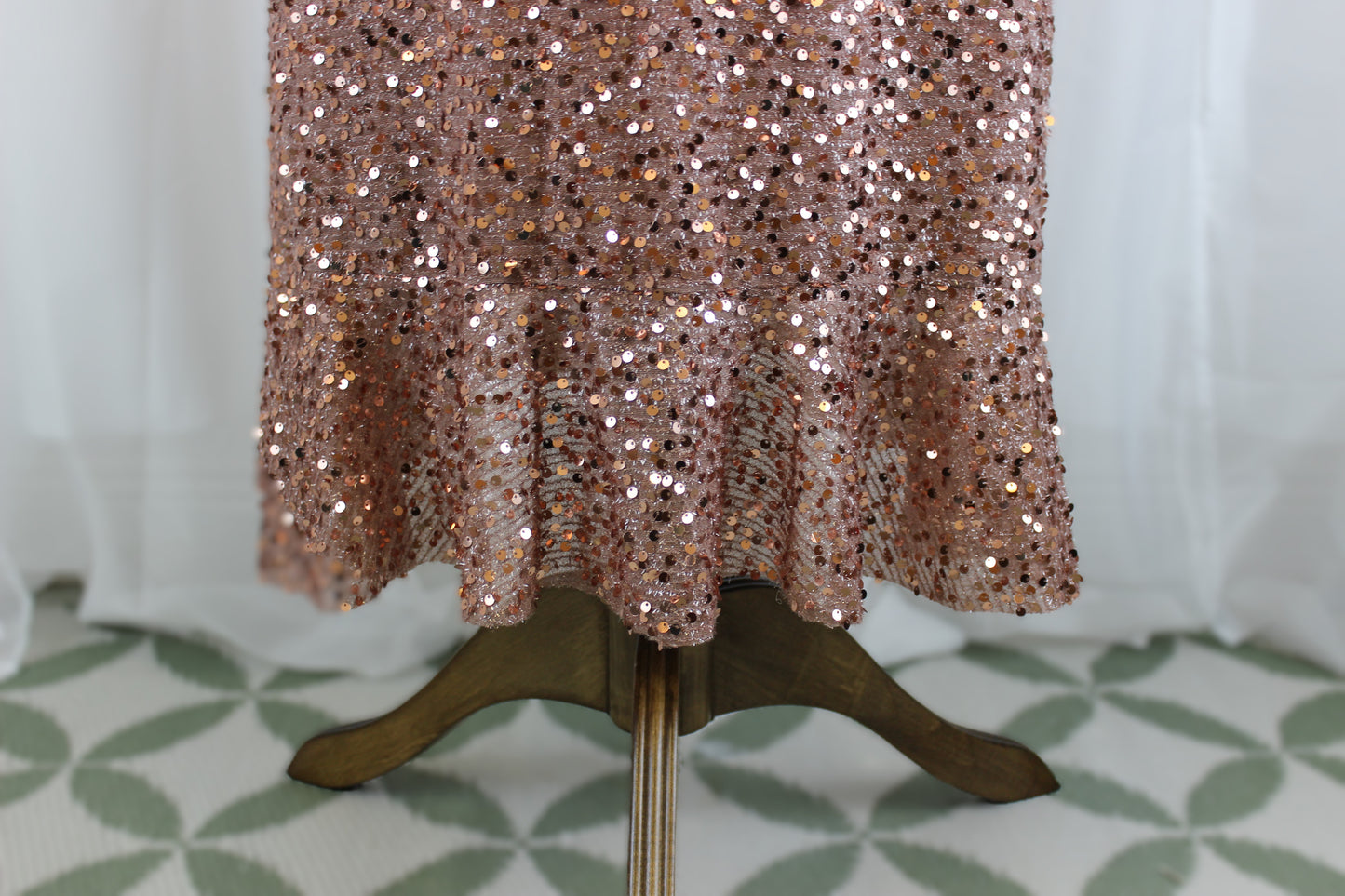 Rose Gold Sequin Wrap Dress - Size S - will fit 8-10