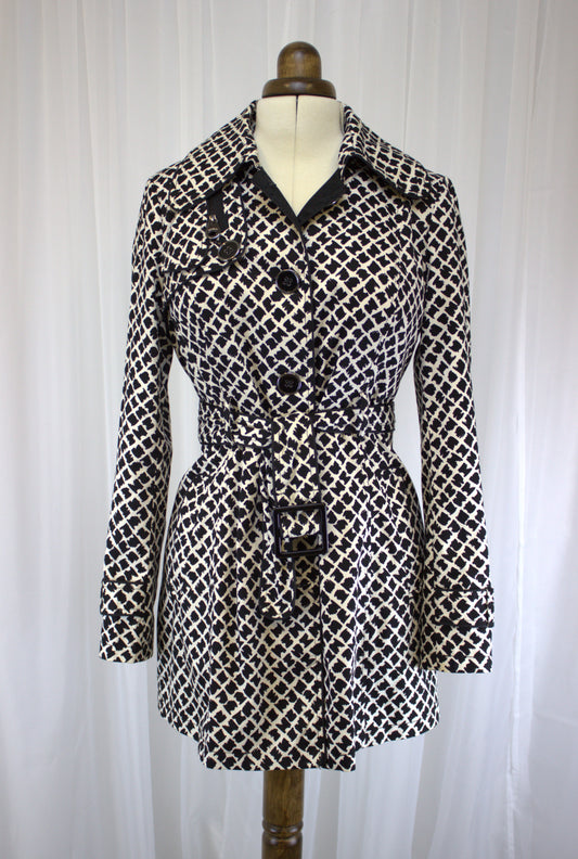 Spoom Coat with Black and White Print - Size 12