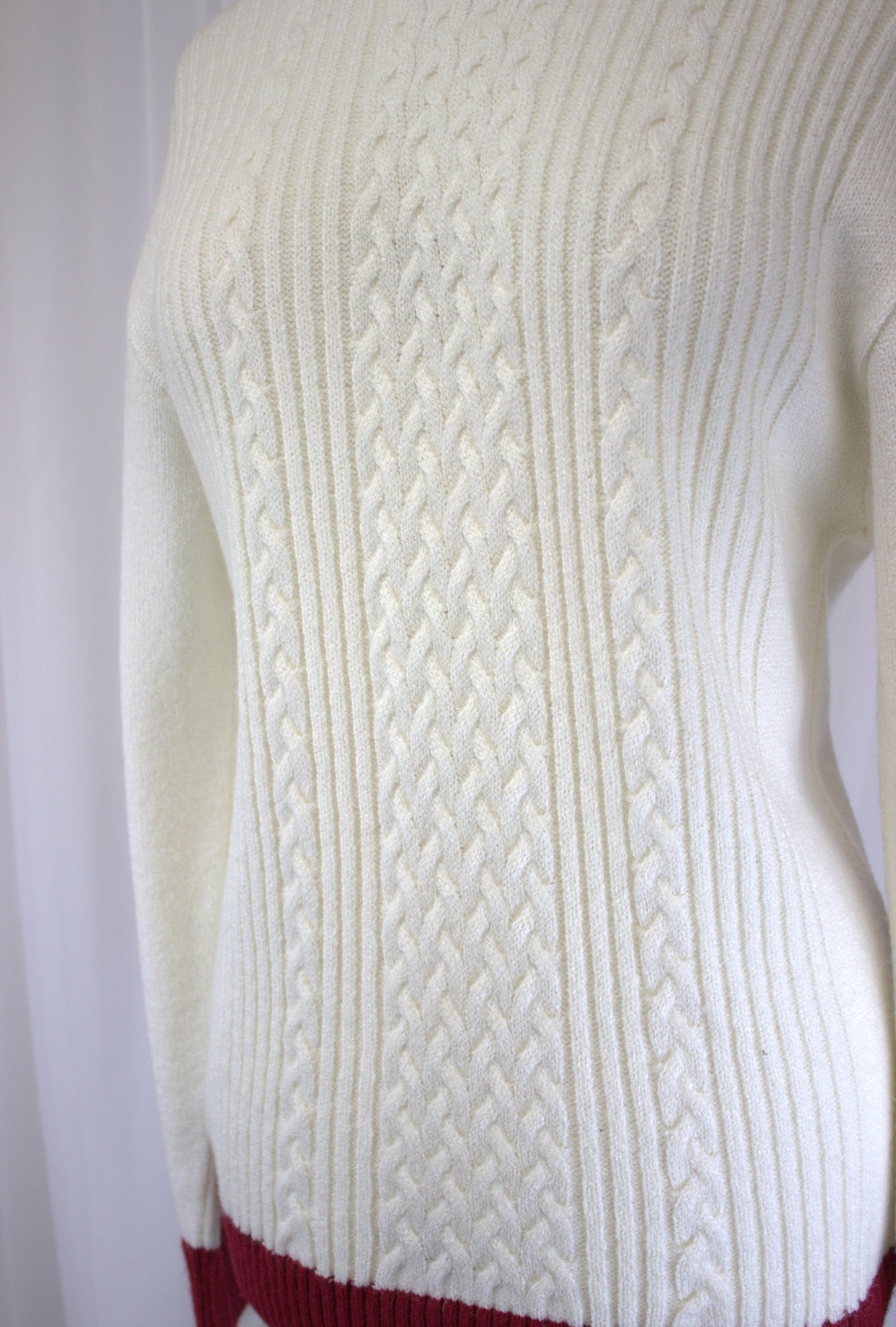 Syrus Cream Cableknit Sweater - Size L - Perfect oversized boyfriend Sweater