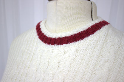 Syrus Cream Cableknit Sweater - Size L - Perfect oversized boyfriend Sweater