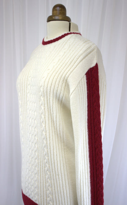 Syrus Cream Cableknit Sweater - Size L - Perfect oversized boyfriend Sweater