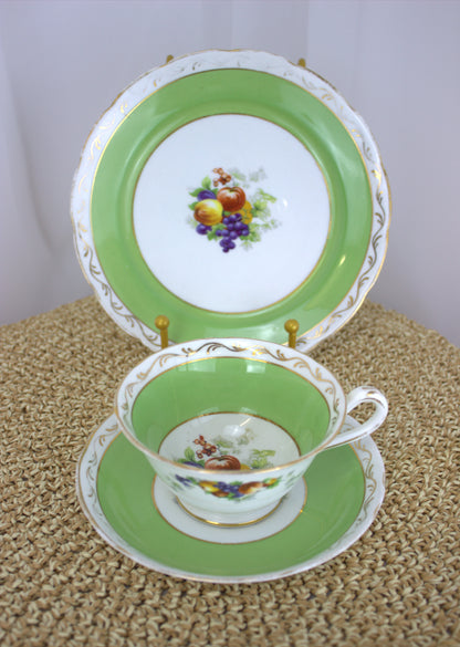 Vintage 1950s Bone China Tea Cup Trio - Grosvenor China