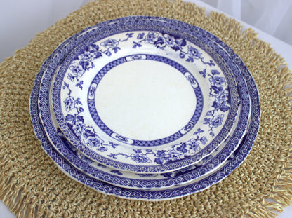 Trio Rare WR Midwinter Windsor Blue & White Dresser Plates