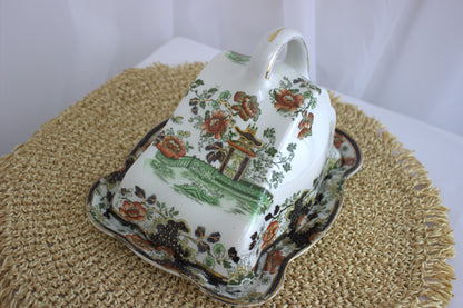 Antique Asian Oriental Cheese Keeper Dish