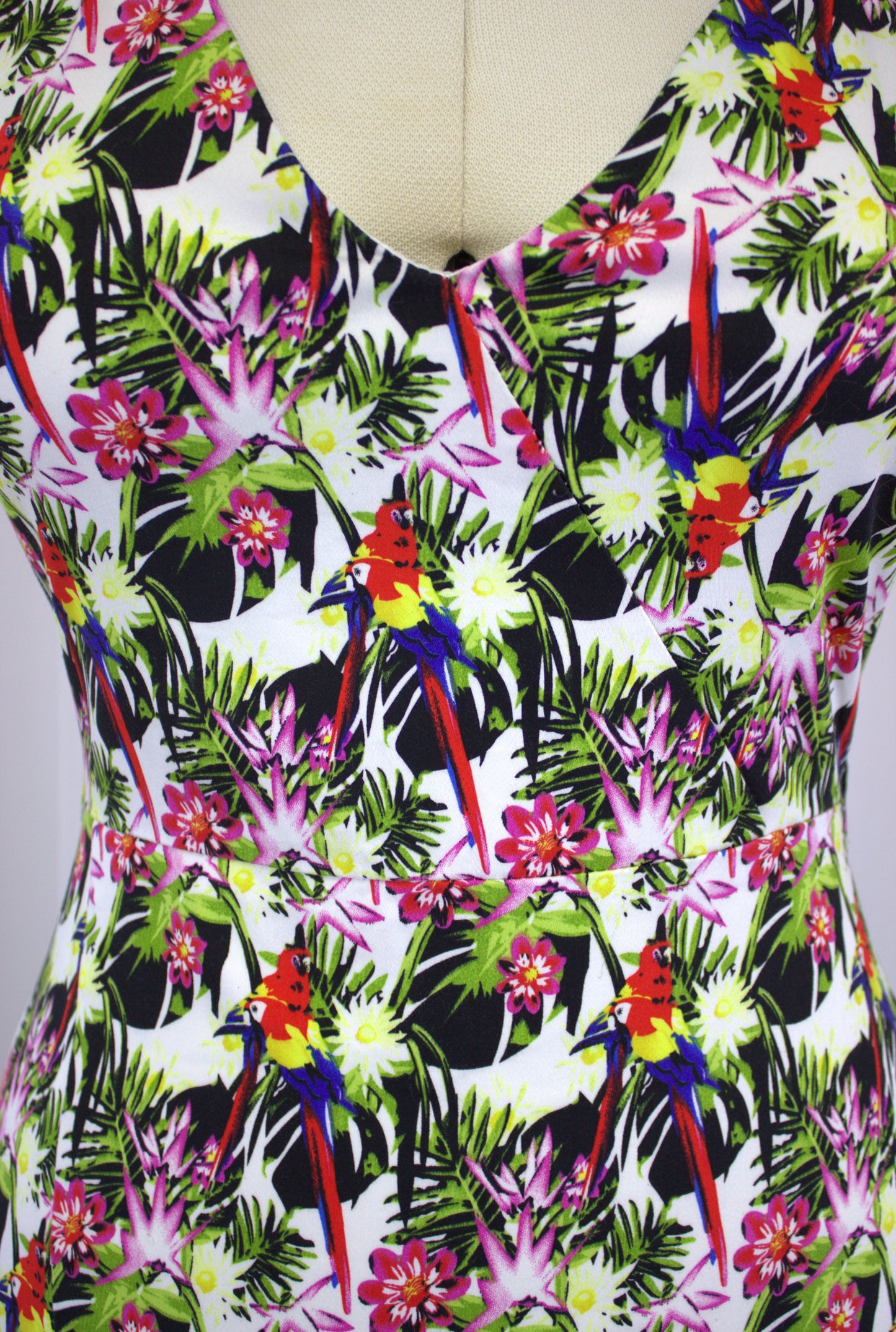 Fun, Fabulous Quirky Print Parrot Dress - Size 12