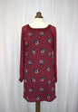 Boho Chic Burgundy Midi Dress - Size 12