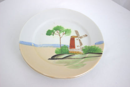 Charming Handpainted Japanese Plates with Windmill Design