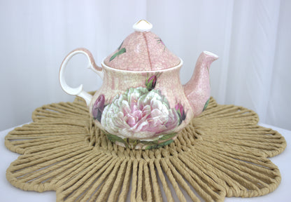 Vintage Creative Tops Antique Rose Teapot and Sugar Bowl Set