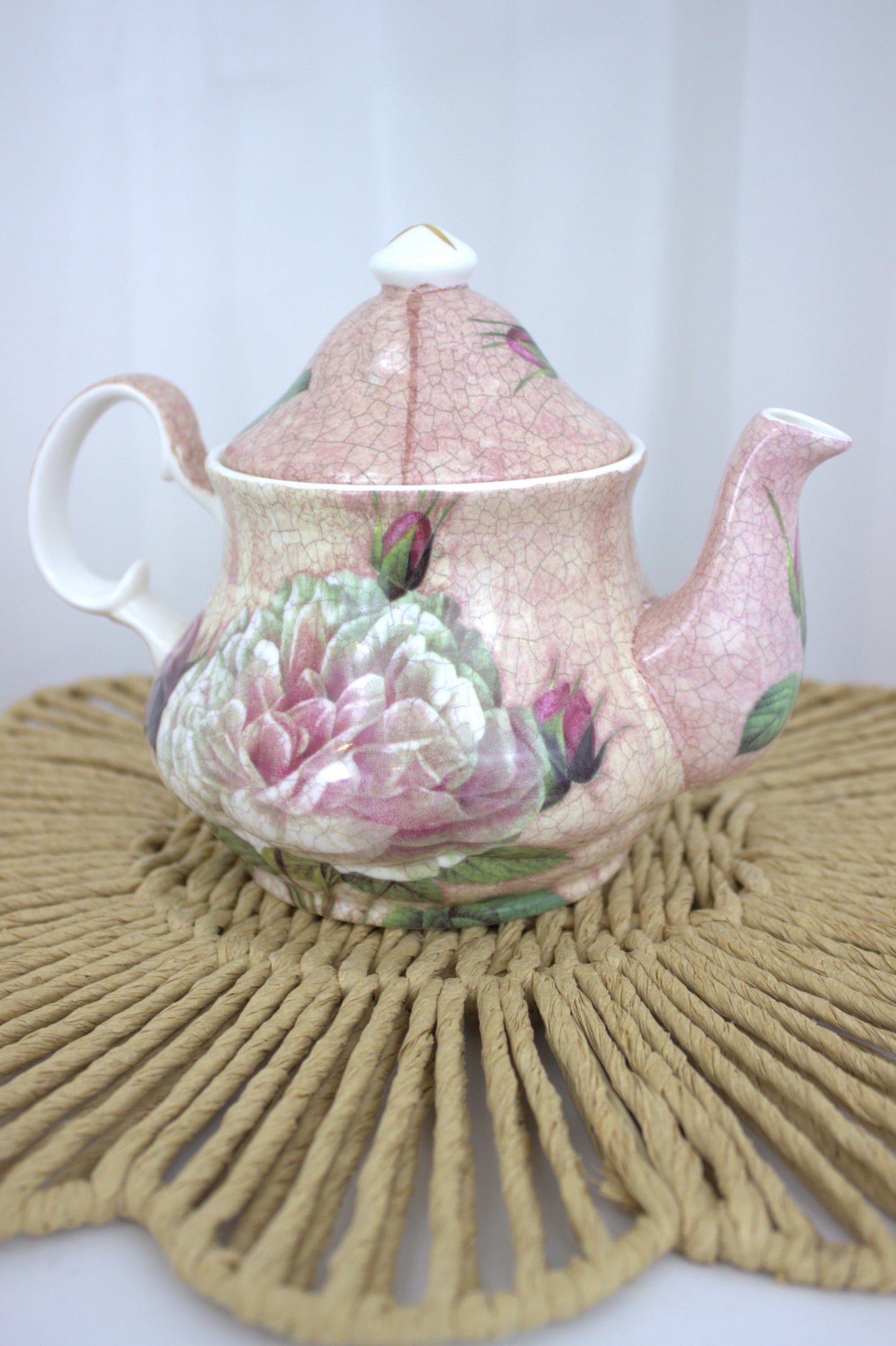 Vintage Creative Tops Antique Rose Teapot and Sugar Bowl Set