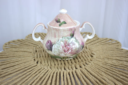 Vintage Creative Tops Antique Rose Teapot and Sugar Bowl Set