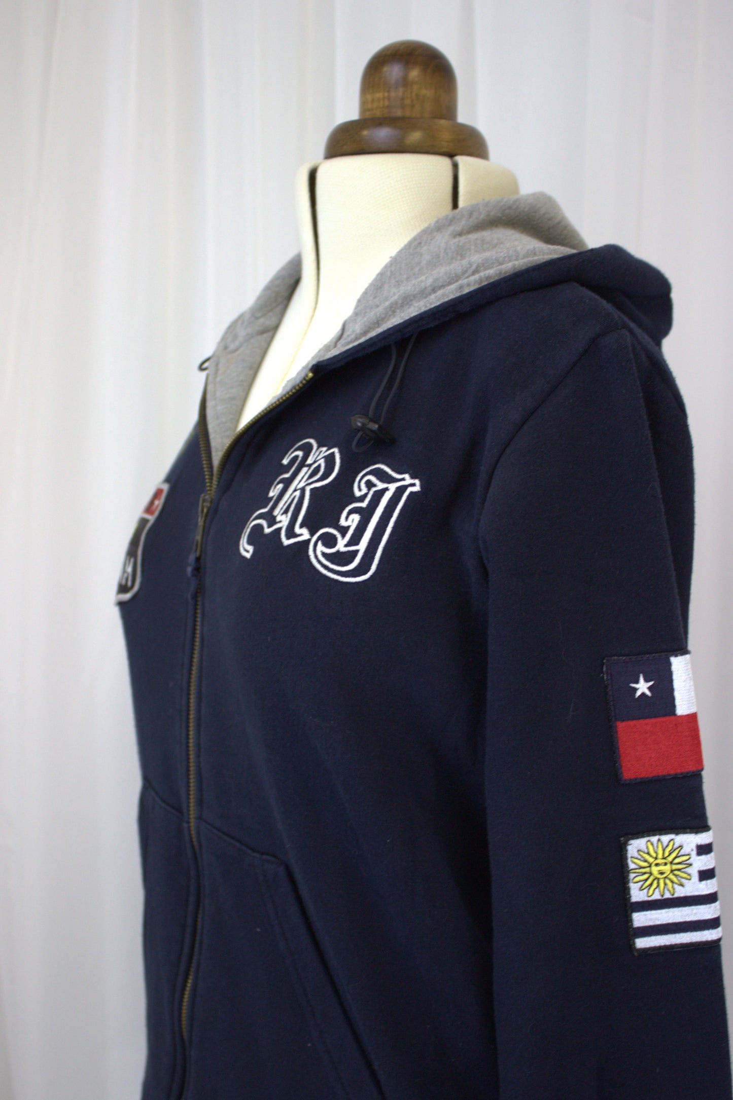 Casual 90's Rifle Jeans Zippered Hoodie - Size M