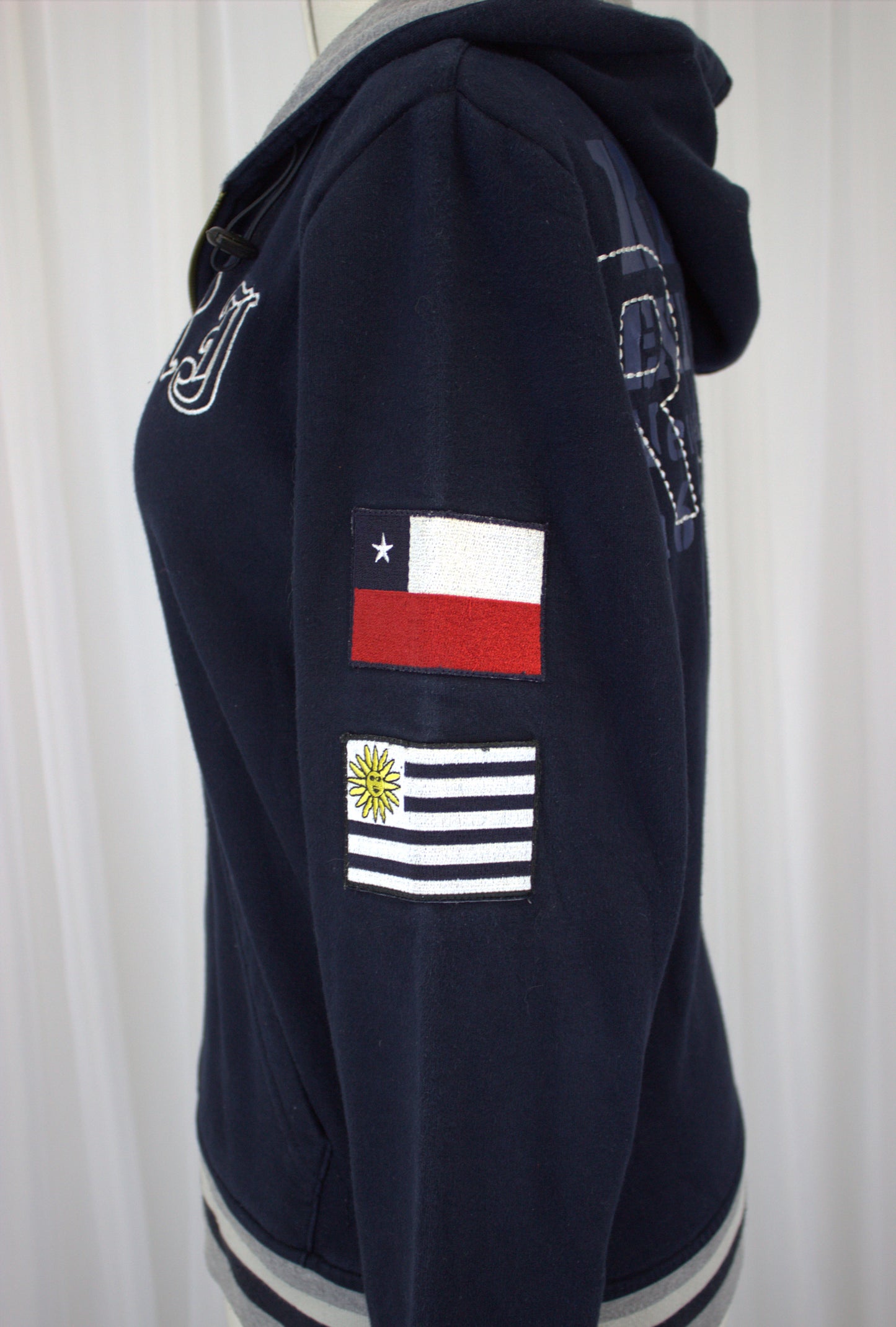 Casual 90's Rifle Jeans Zippered Hoodie - Size M