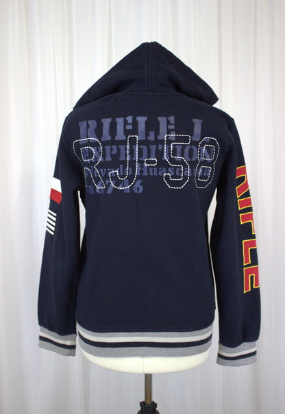 Casual 90's Rifle Jeans Zippered Hoodie - Size M