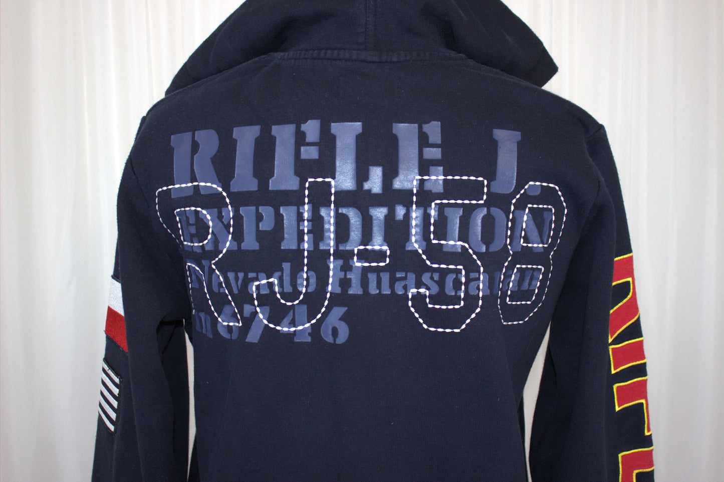 Casual 90's Rifle Jeans Zippered Hoodie - Size M