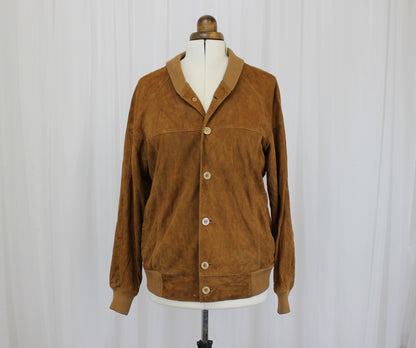 Vintage Suede Leather Harrington style Jacket – Broken In and Ready to Rock - Large