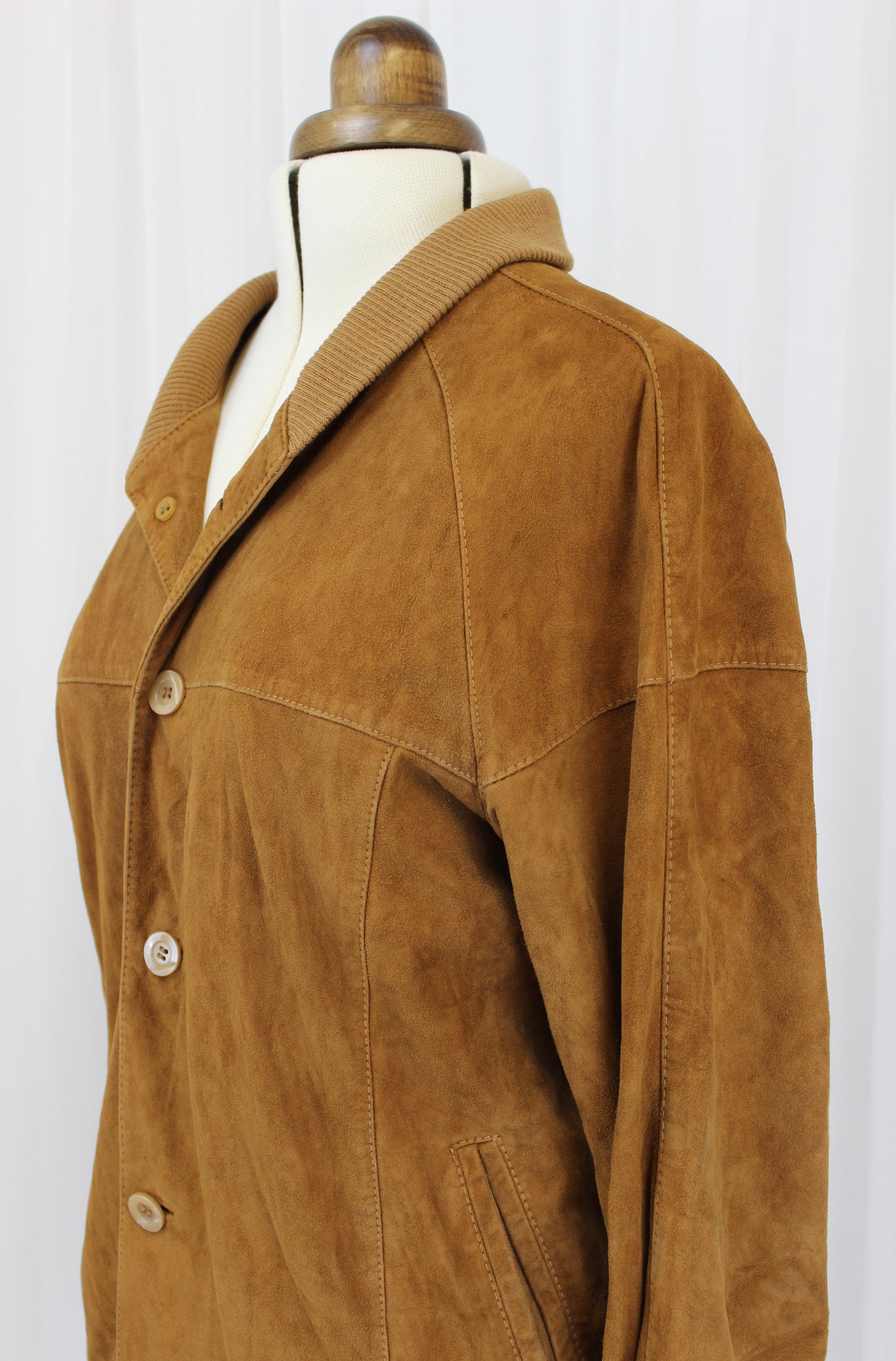 Vintage Suede Leather Harrington style Jacket – Broken In and Ready to Rock - Large