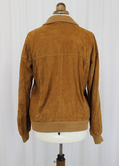 Vintage Suede Leather Harrington style Jacket – Broken In and Ready to Rock - Large