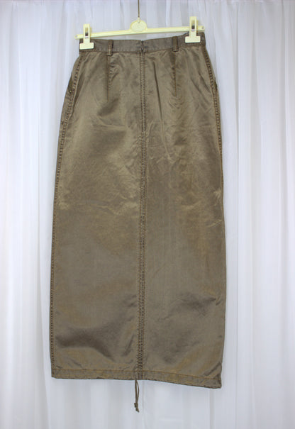 Stunning Quirky Satin Denim Maxi Skirt – Y2K Nostalgia - Size 8-10