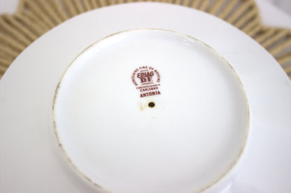 Elegant Small Floral Bowl with Attached Plate