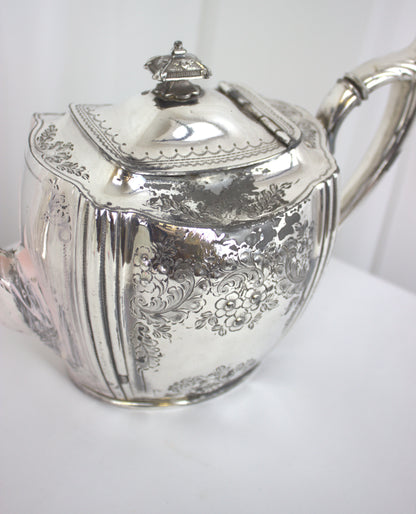 Antique Philip Ashberry & Sons Silver-Plated Teapot