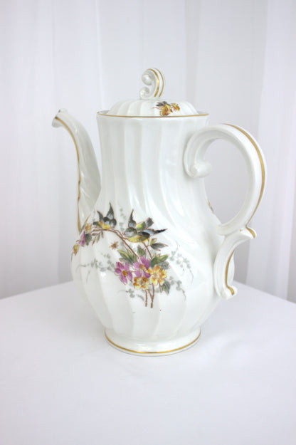 Large Vintage Coffee Pot with Swirled Detail