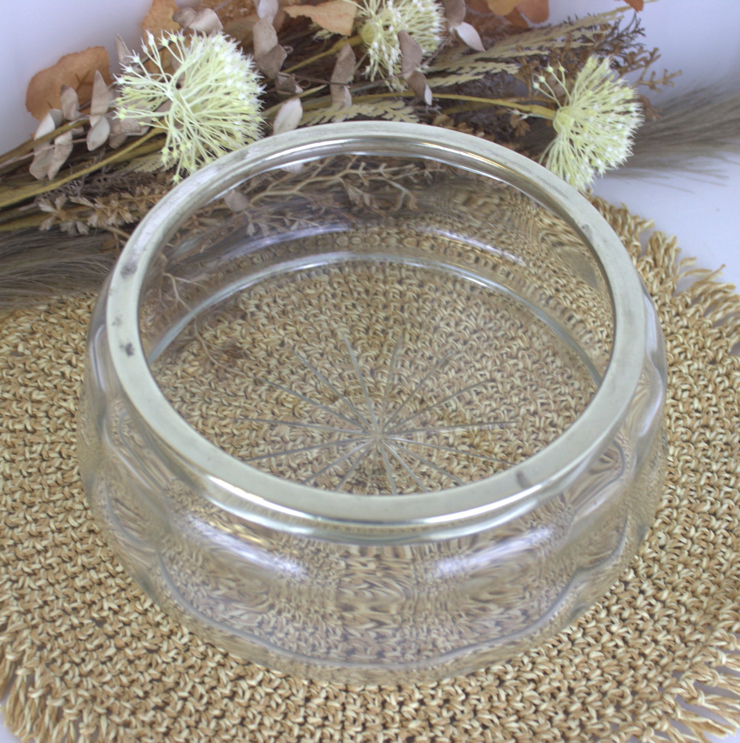 Stunning Art Nouveau Glass Bowl with EPNS Metal Fitting - A Versatile Centerpiece