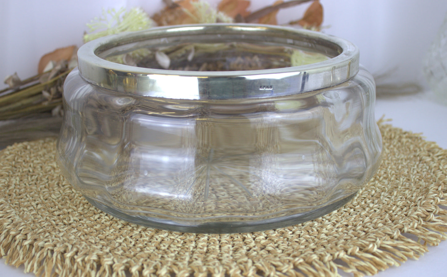 Stunning Art Nouveau Glass Bowl with EPNS Metal Fitting - A Versatile Centerpiece