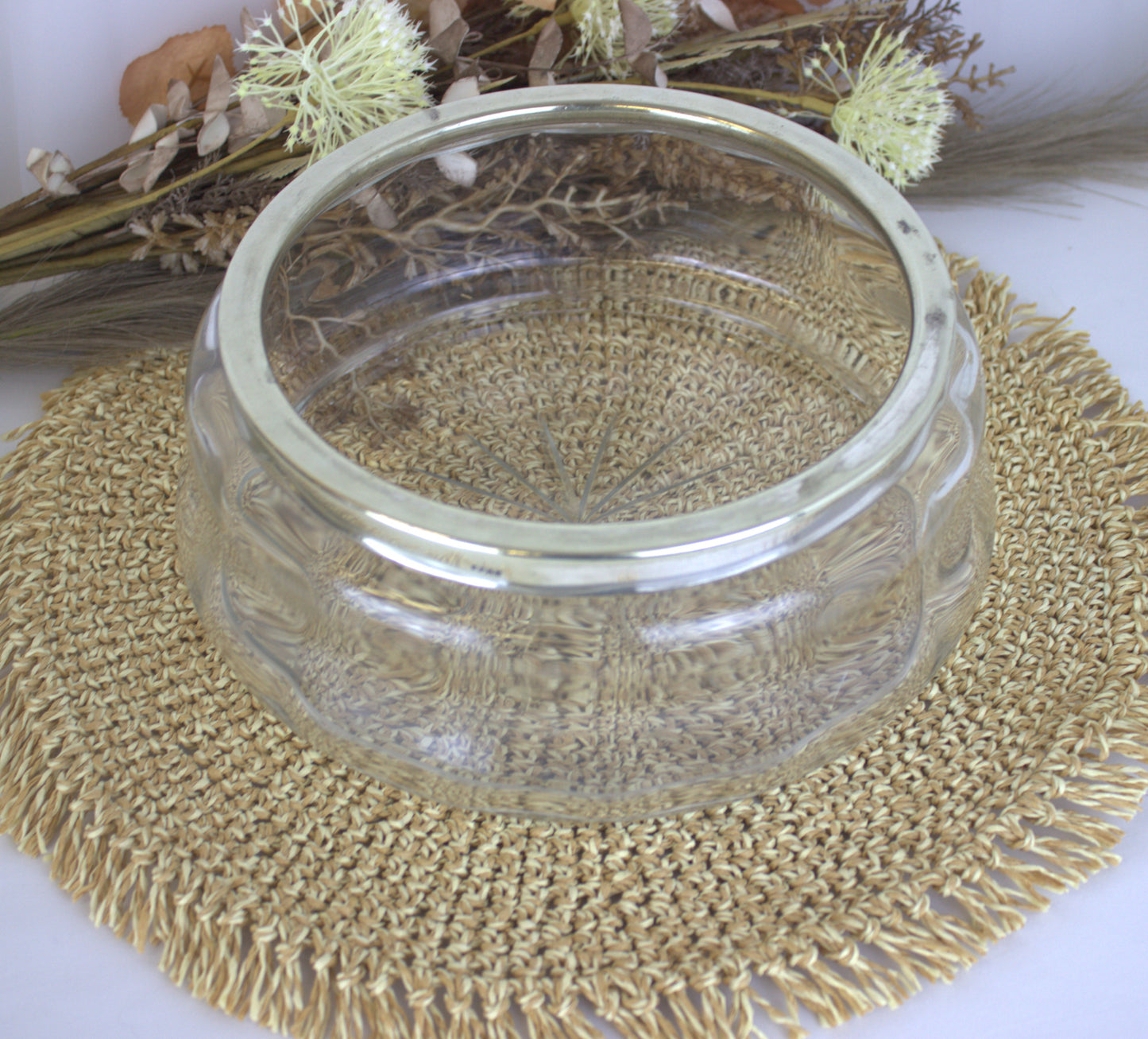 Stunning Art Nouveau Glass Bowl with EPNS Metal Fitting - A Versatile Centerpiece