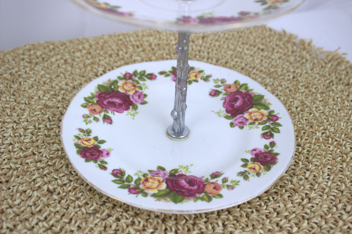 Stunning 3 Tier Floral Cake Plate