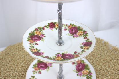 Stunning 3 Tier Floral Cake Plate