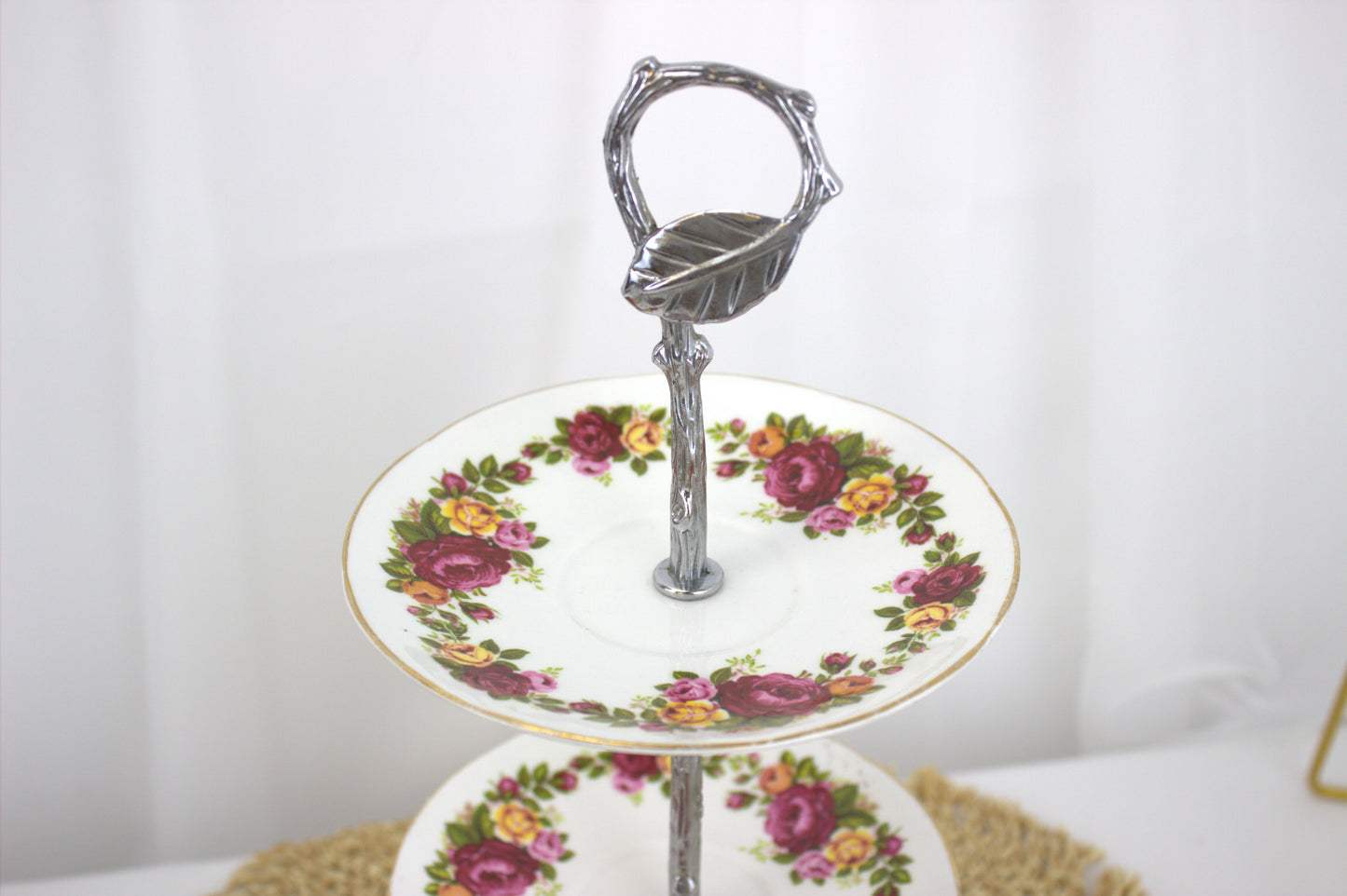 Stunning 3 Tier Floral Cake Plate