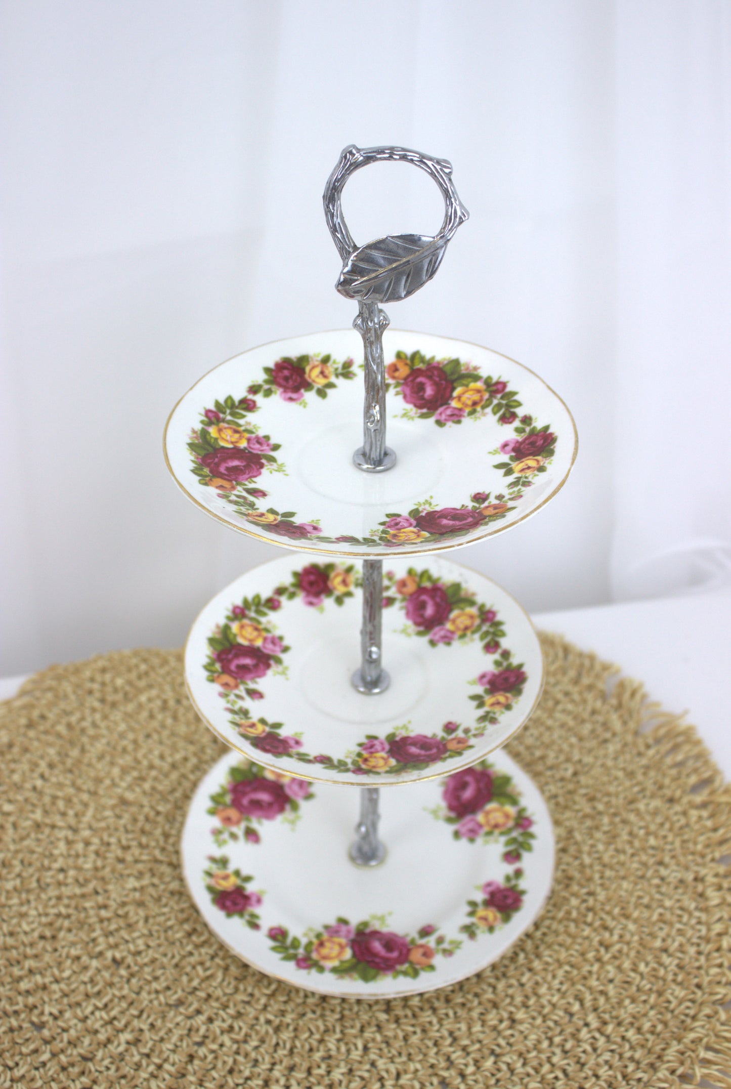 Stunning 3 Tier Floral Cake Plate