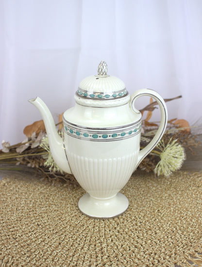 Stunning Rare Wedgwood Tea/Coffee Pot with Turquoise Accent - Damaged in transit, chips to the spout and lid, ideal for display, not functional 😞