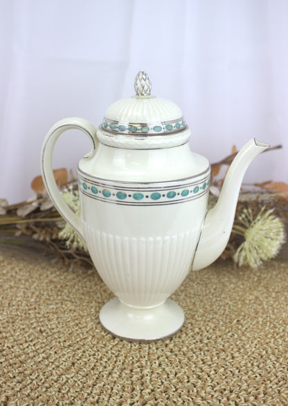 Stunning Rare Wedgwood Tea/Coffee Pot with Turquoise Accent - Damaged in transit, chips to the spout and lid, ideal for display, not functional 😞