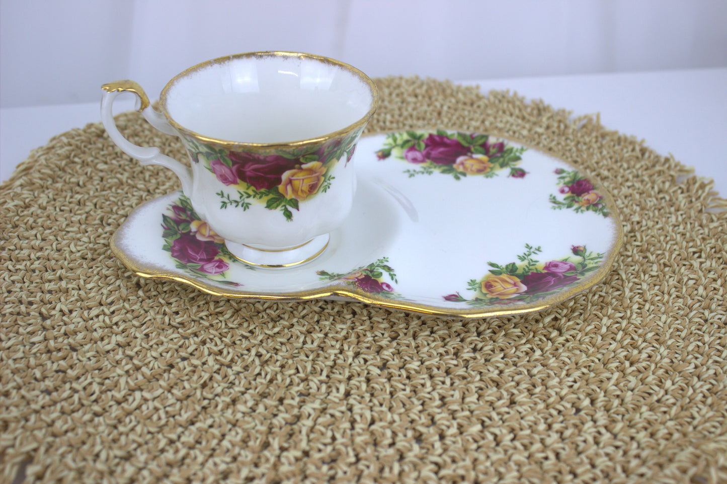 Rare Royal Albert Country Rose Teacup & Plate Set – A Collector's Dream