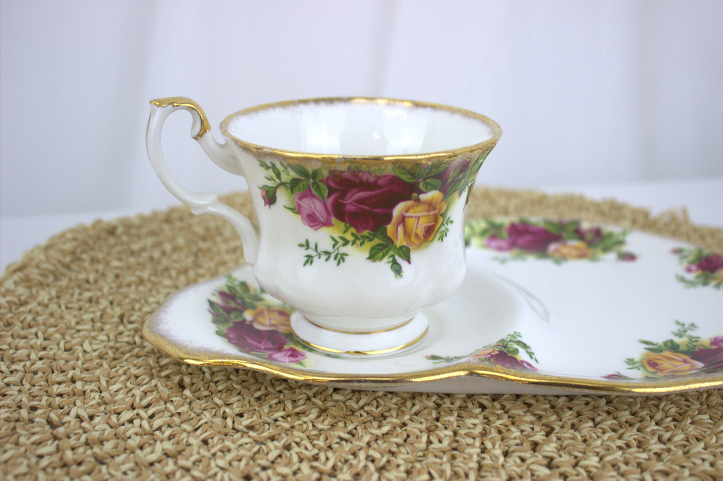 Rare Royal Albert Country Rose Teacup & Plate Set – A Collector's Dream