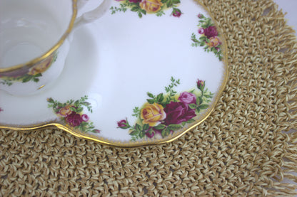 Rare Royal Albert Country Rose Teacup & Plate Set – A Collector's Dream