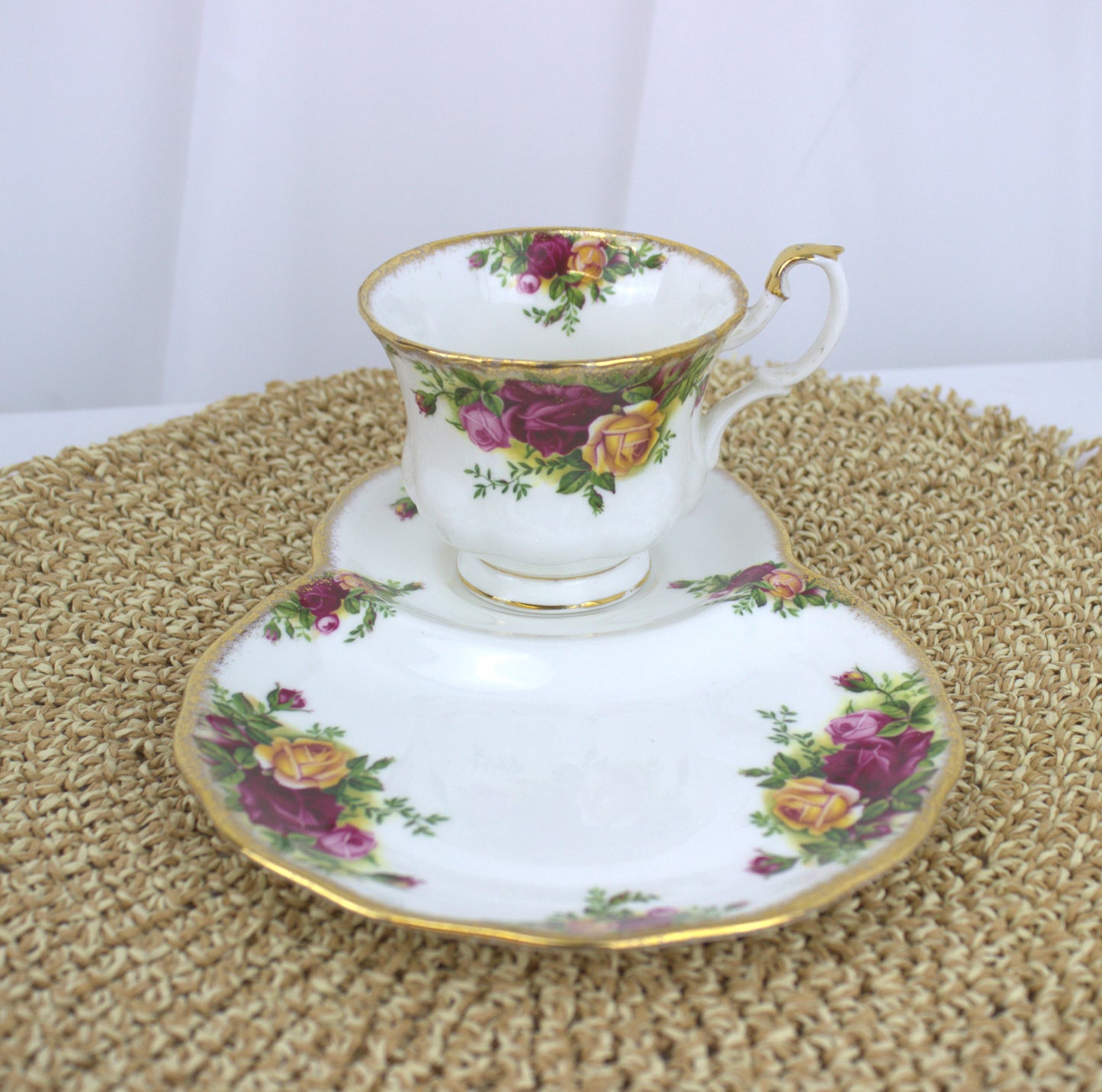 Rare Royal Albert Country Rose Teacup & Plate Set – A Collector's Dream