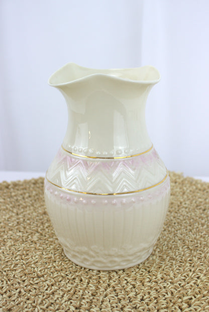 Belleek 'Colonial' Vase – Irish Craftsmanship in Pink & Gold