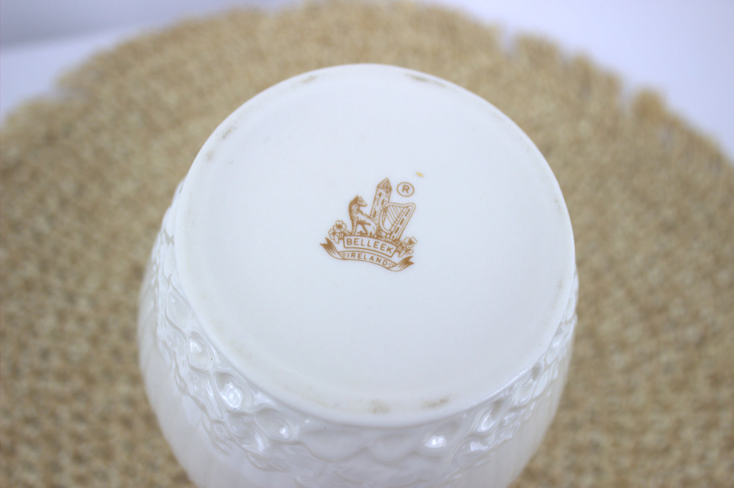 Belleek 'Colonial' Vase – Irish Craftsmanship in Pink & Gold