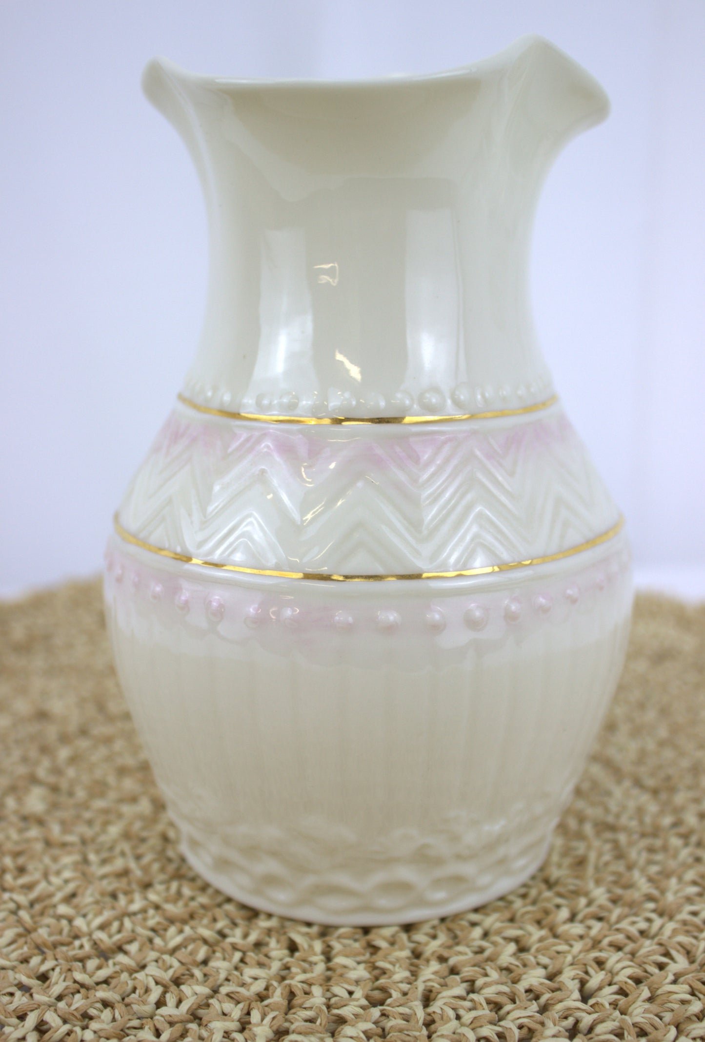 Belleek 'Colonial' Vase – Irish Craftsmanship in Pink & Gold