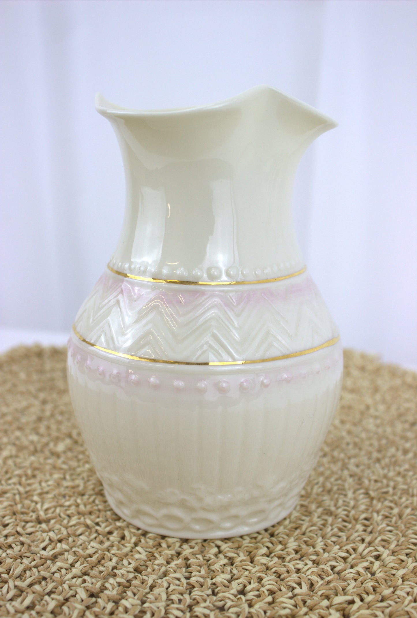 Belleek 'Colonial' Vase – Irish Craftsmanship in Pink & Gold