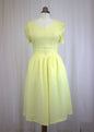 Vintage Lemon Polka Dot Dress – Size 10