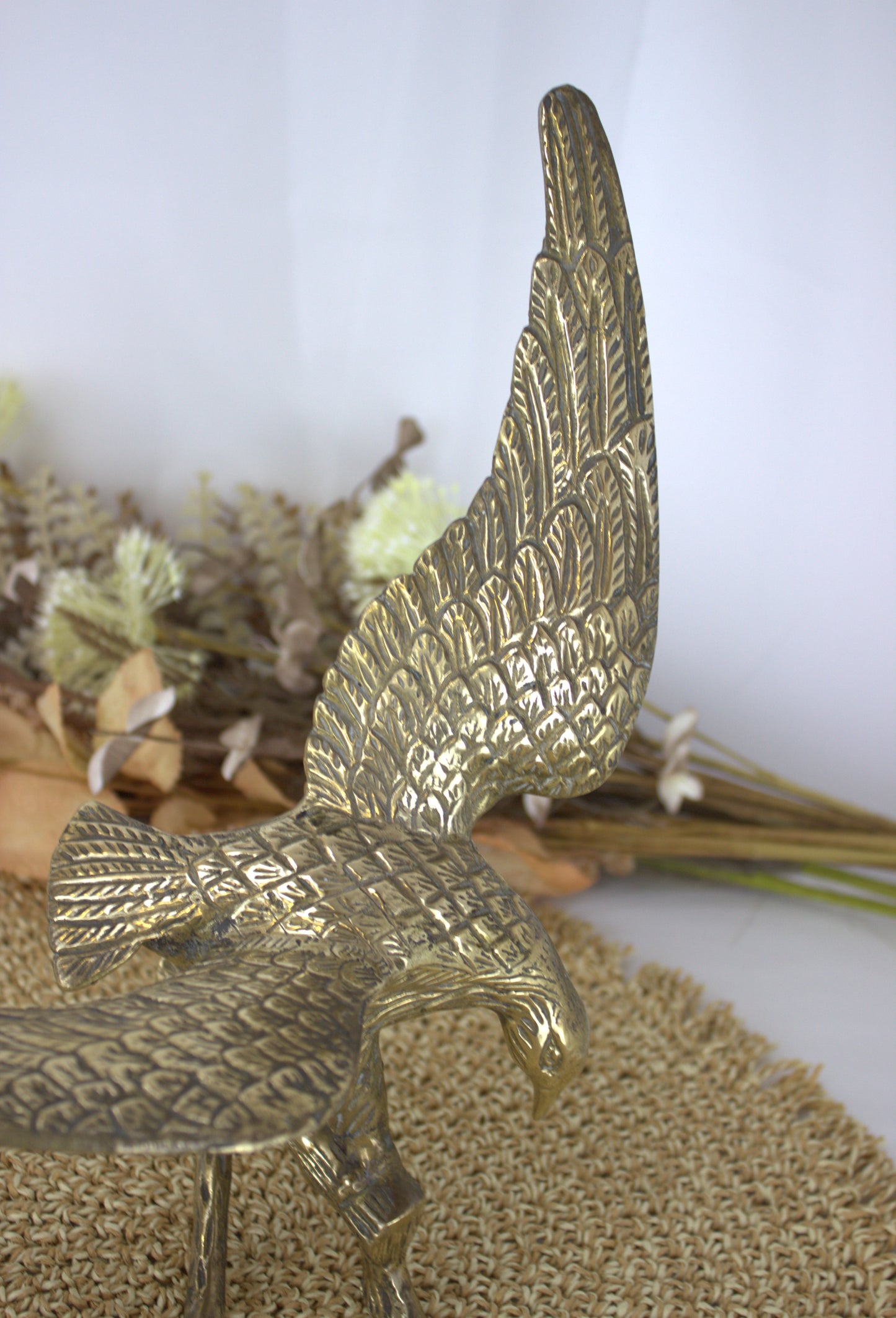 Captivating Brass Eagle Ornament - 12 inches tall