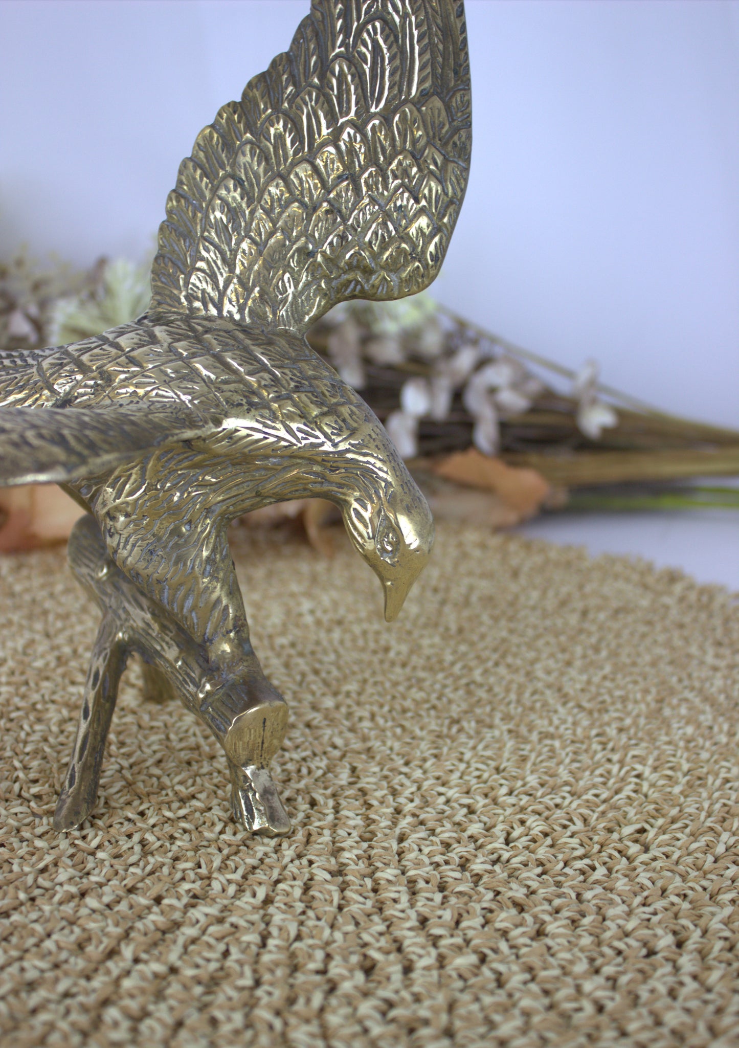 Captivating Brass Eagle Ornament - 12 inches tall