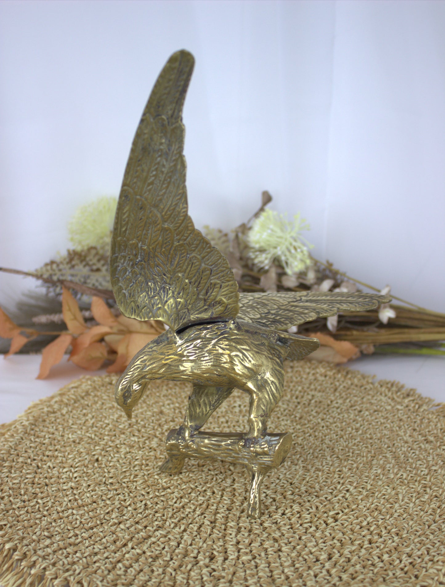 Captivating Brass Eagle Ornament - 12 inches tall