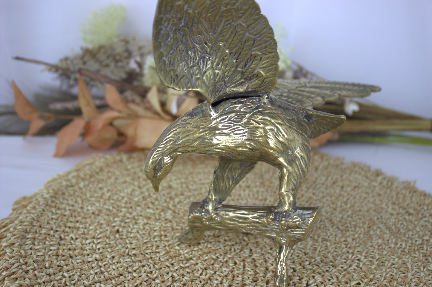 Captivating Brass Eagle Ornament - 12 inches tall