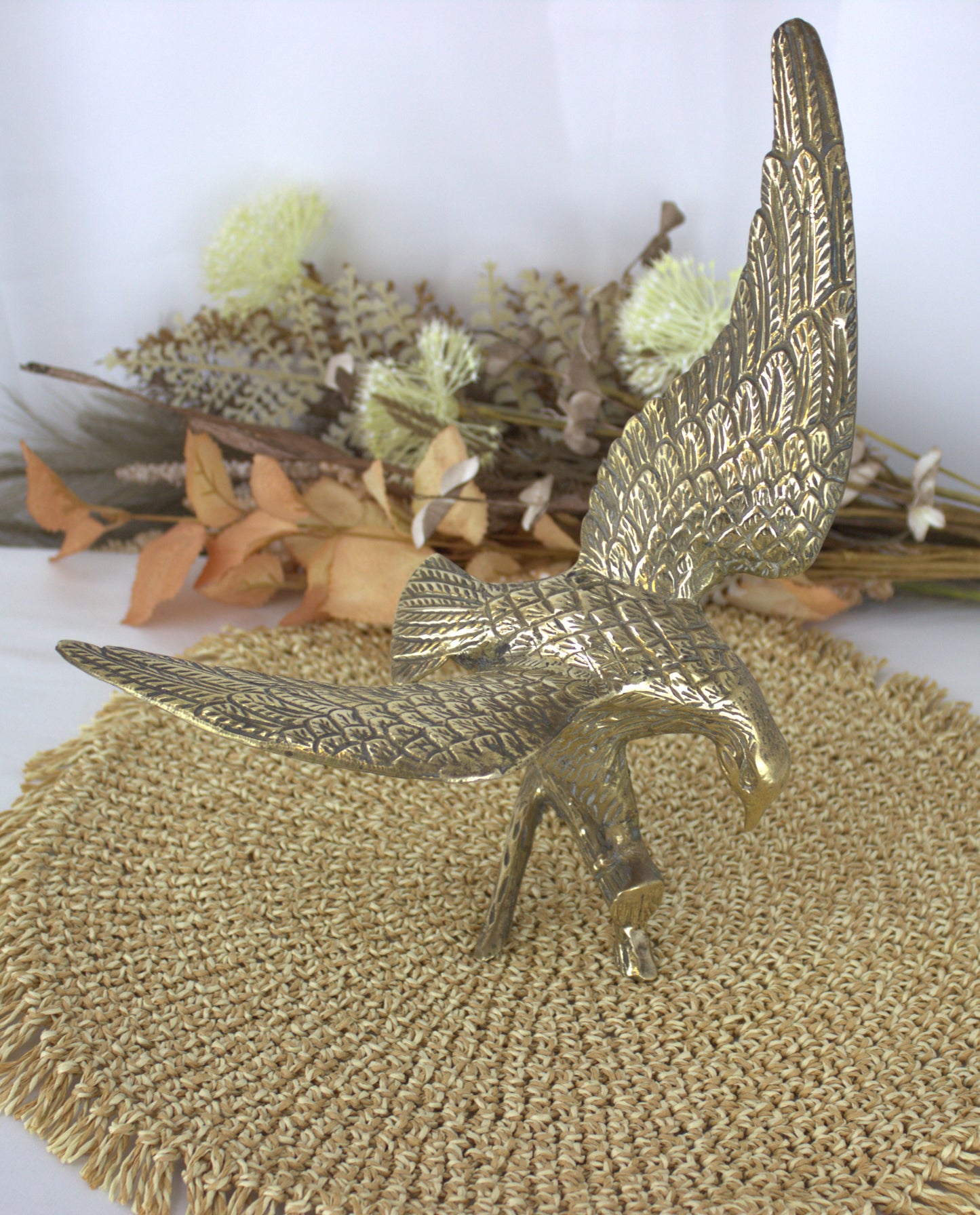 Captivating Brass Eagle Ornament - 12 inches tall