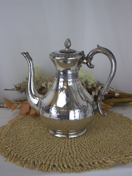 Elegant Vintage Silver Teapot - Late 19th or Early 20th Century