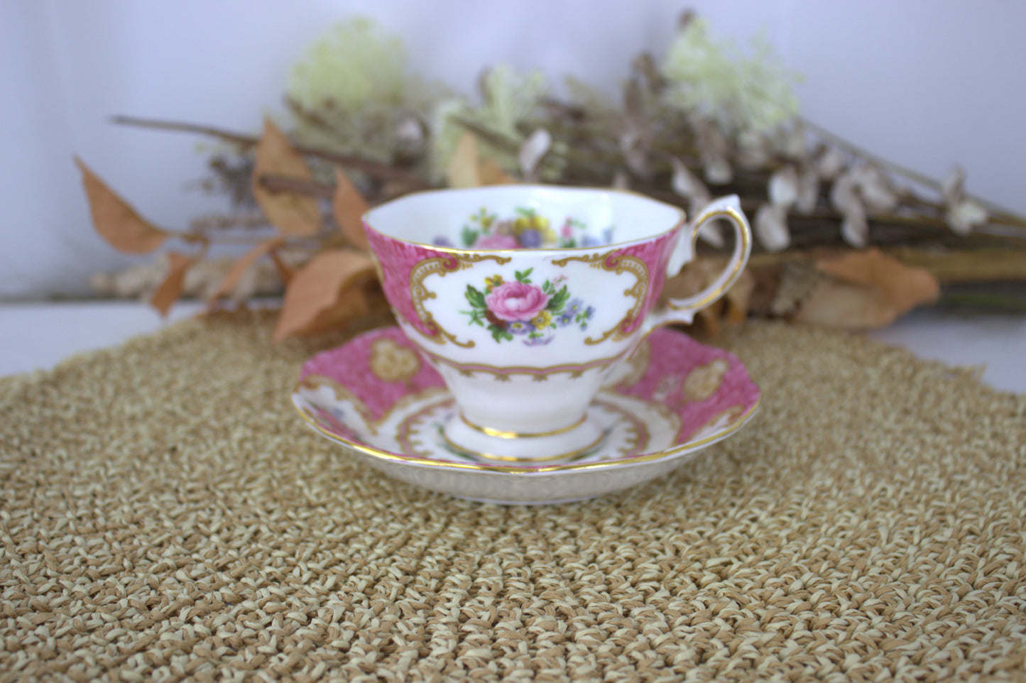 2 x Royal Albert Lady Carlyle Teacup and Saucer Set